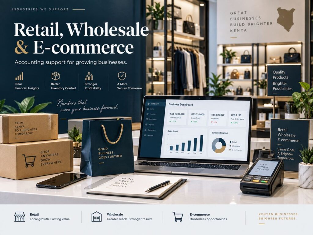 Accounting services for retail, wholesale and e-commerce businesses in Kenya